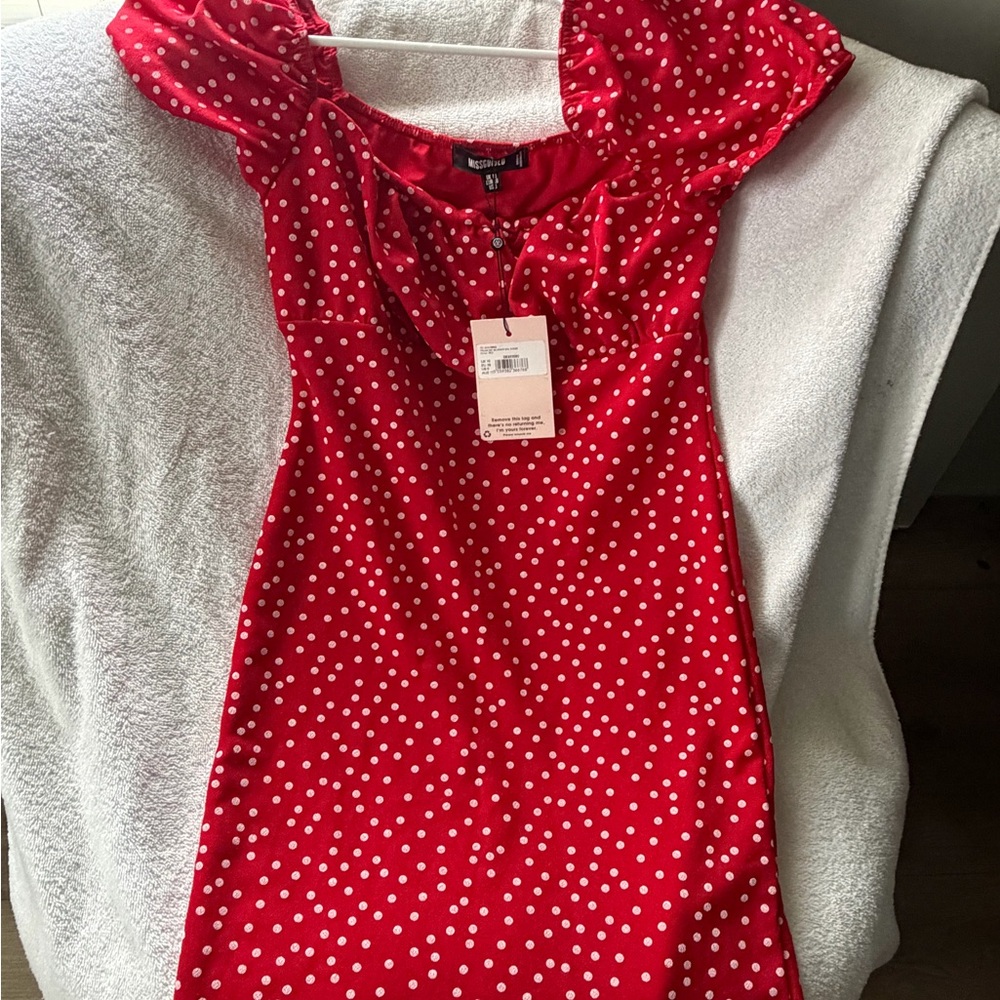 Missguided Red Polka Dot Dress
